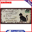 Cat Home Retro Metal Plate Tin Sign Poster Plate Iron Painting Wall Home Art