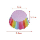 100x Colorful Rainbow Paper Cake Cupcake Liners Baking newm Part Case N5M5