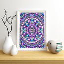5D DIY Full Drill Cross Stitch Diamond Painting Purple Mandala Mosaic Wall Decor