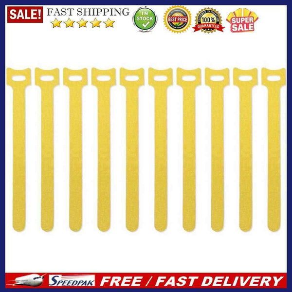 10pcs Self Adhesive Cable Fastener Tape Reusable Durable Loops Tie Strap Belt