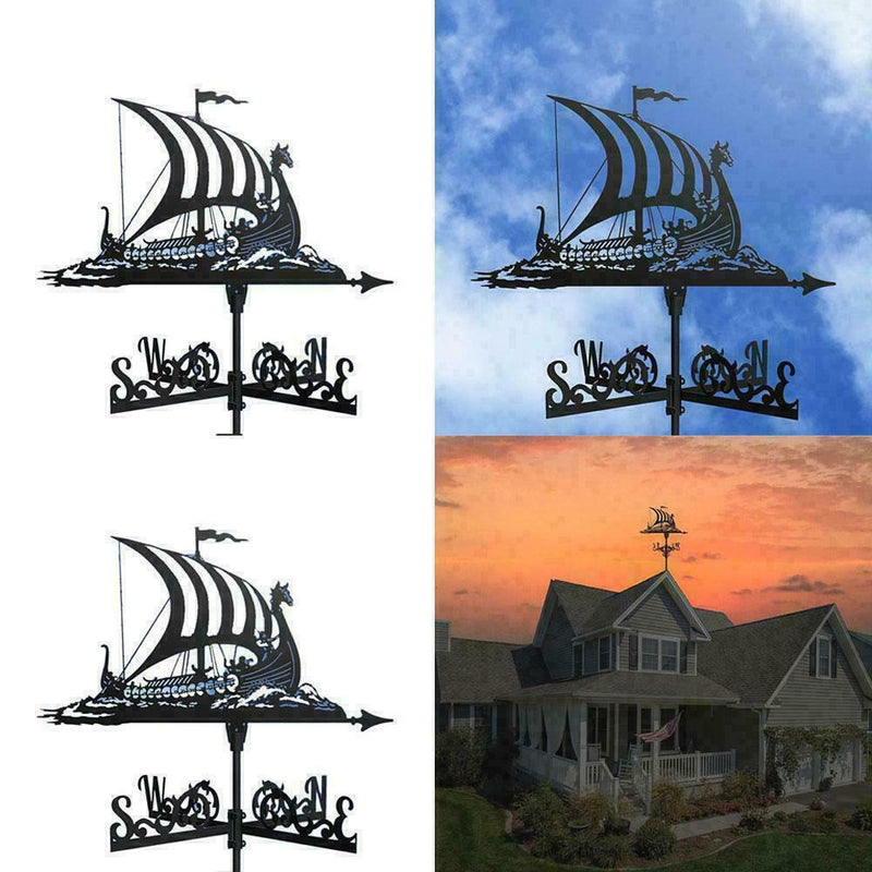 Iron Weathervane Garden Stake Patio Yard Weather Wind Vane Ornament D4J7 S6S0