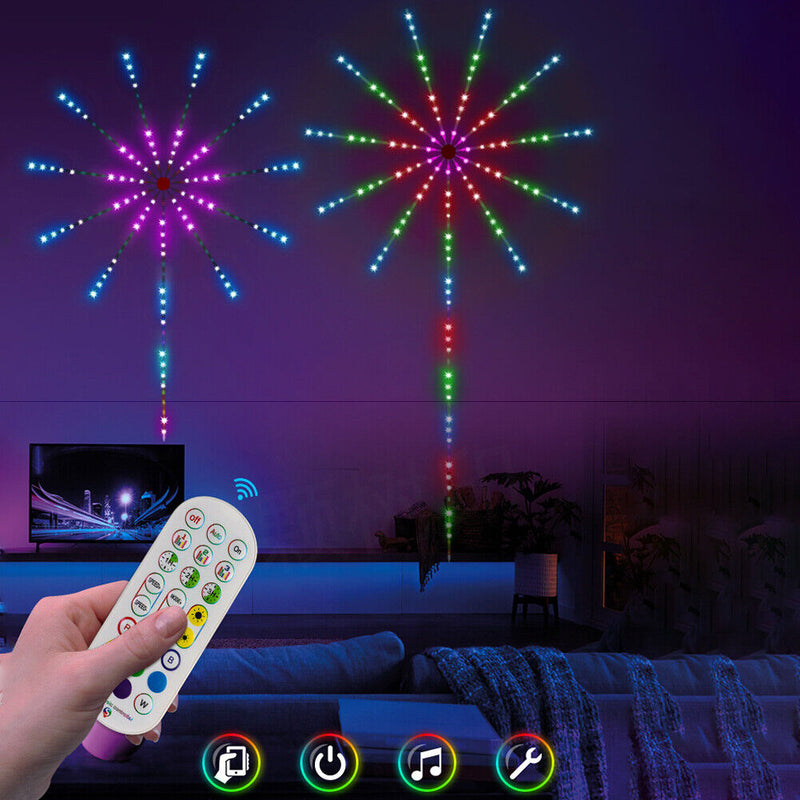 156LED Firework Light Kit with Music Sound Remote Control for Holiday Decor