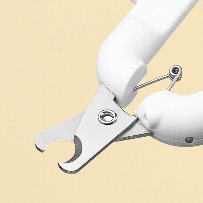 Pet Nail Clippers Stainless Steel UV LED Light Cutter Trimmer Tool (Green) Newly