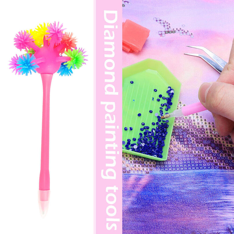 Diamond Painting Pen Round/Square Tip Point Drills Pens (Pink Soft Ball)