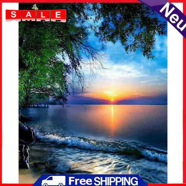 Handpainted DIY Sunrise Oil Paint by Numbers Kit Pictures Coloring Craft Gift