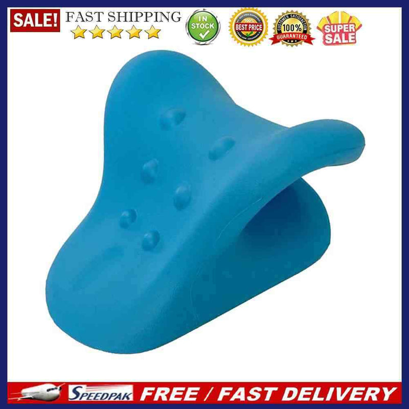 Muscle Relaxation Neck Stretcher Cervical Pillow for Pain Relief (Blue)