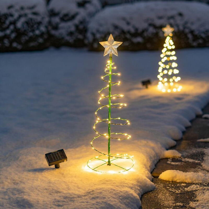 Solar Powered LED Christmas Tree Lawn Light Outdoor Garden Lamp (2pcs)