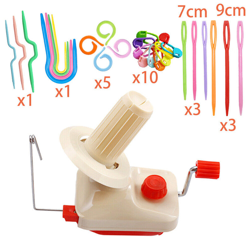Knitting Machine Handheld Yarn Winder Fiber String Line Ball Wrap Sewing Tool