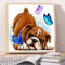 5D DIY Diamond Painting Pug Butterfly Full Round Drill Mosaic Rhinestone Picture