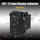 Red LED Digital Panel Double Voltmeter Rocker Switch Style Voltage Monitor Newly