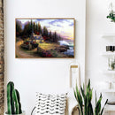 50x40cm Beach House Painting By Numbers DIY Canvas Hand Painted Picture Kit