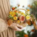 Hand-woven Rattan Storage Basket Picnic Flower Girl Wicker Pot Gift Flower E6B4