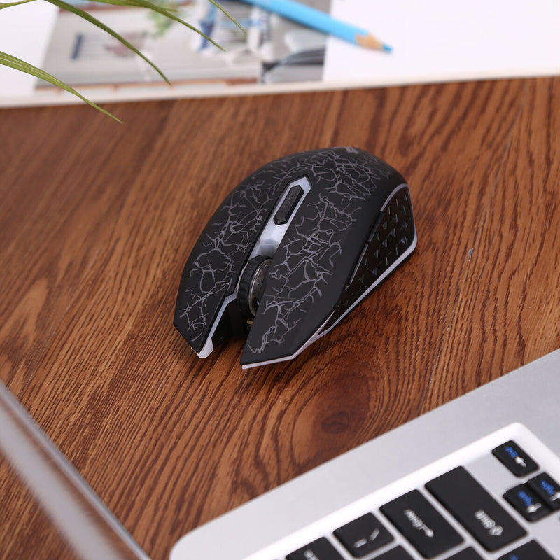 Wireless Computer Mouse Rechargeable 2.4GHz 7-Color Luminous Ergonomic Game Mice