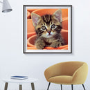 Handmade Full Square Drill 5D Lovely Cat Drawing Kit DIY Diamond Painting C