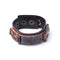 Wide Brown  Cuff Bracelet Leather Wristband Punk Snap Bracelet Wrap Bangle