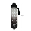 1L Sports Water Bottle with Marker Large Capacity Fitness Drink Cups (A) Newly