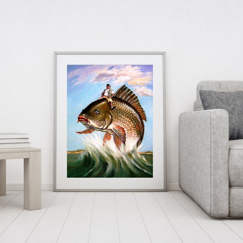 Angler Oil Paint By Numbers Kit DIY Coloring Picture Hand Painted Wall Art Cr