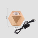 Solid Wood Table Lamp Base E27 220V Wooden Light Holder w/Switch Line (H) Newly