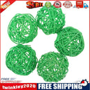 5pcs DIY ?Cute Round Rattan Ball Wicker Ornament Wedding ?Party Decor(Green