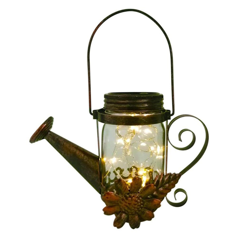 2PCS Solar Lantern Outdoor 20 LEDs Hanging Watering Can Fairy Lights