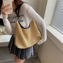 Fashion Woven Hollow Handbag Women Large Capacity Shoulder Bag Portable Totes