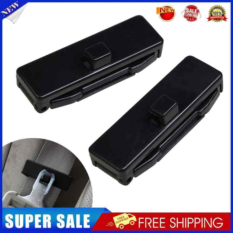Stylish Seat Belt Adjusting Clip Tension Adjuster for Car Pack of 2 Black