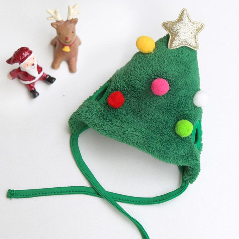 Xmas Dog Decorative Outfit Pet Hat Collar Bib Dress up (Green Saliva Towel)
