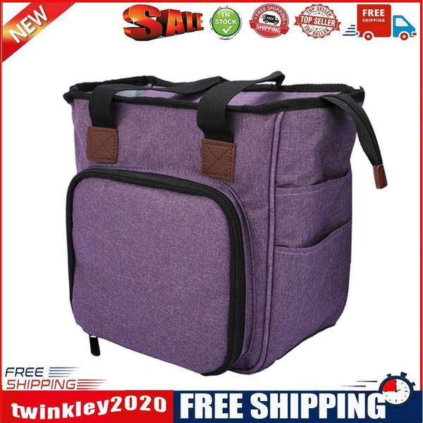 Knitting Bag Yarn Wool Crochet Storage Sewing Needle DIY Organizer (Purple)