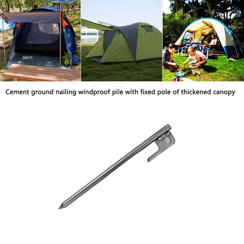 Outdoor Picnic Camping Stainless Steel Tent Pegs Stake Nails Ground Pin Hoo