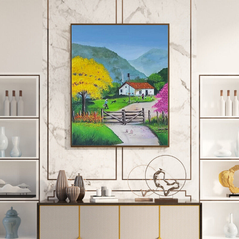 Paint By Numbers DIY Mountain Hut Hand Painted Canvas Picture Home Wall Decor