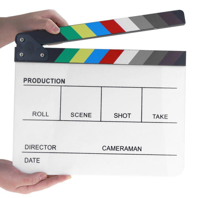 Colorful Director Video Scene Clapper Acrylic Dry Erase Clapper Board Cut Prop