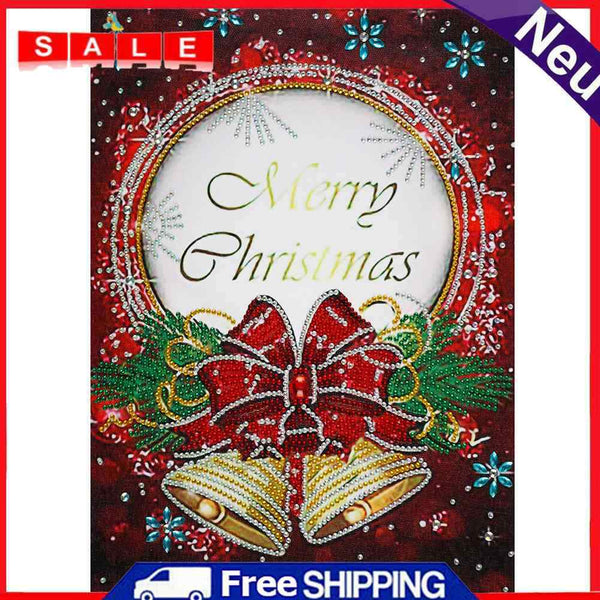 Special Shaped Rhinestones Picture DIY Merry Christmas Card 5D Diamond Painting