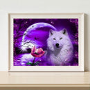 11CT White Fox Animal Embroidery Set Full Print Cross Stitch Needlework Gift DIY