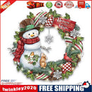 Partial Cross Stitch Cotton 11CT Printed Snowman Wreath Craft Kit (SZX1140)