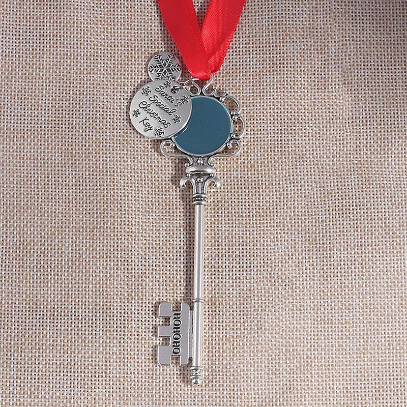 Door Key Snowflake Ribbon Magic Key Ornaments Santa Claus Christmas Keychain