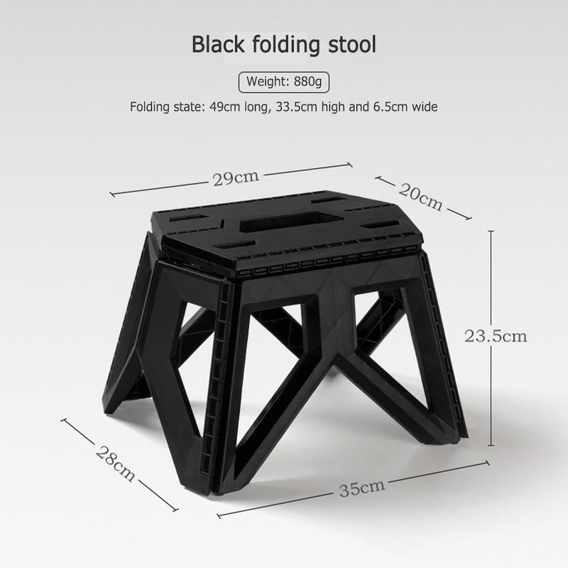 Outdoor Portable Folding Stool Camping Stools for Adults Children (Black)