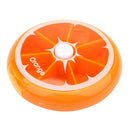 Outdoor Travel Pill Portable 7 Day Rotating Pill Case Orange