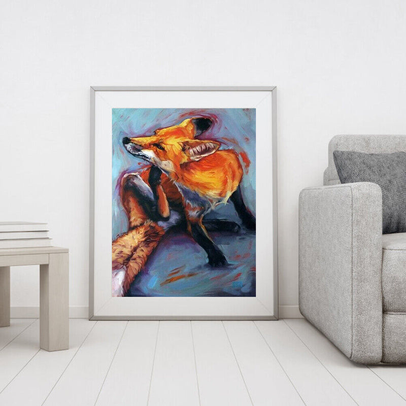 DIY Hand Painted Paint By Numbers Oil Canvas Pictures Artwork Cunning Fox Kit