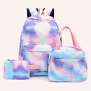 #A Tie Dye Backpack Student Schoolbag Laptop Bookbag 3 Piece Insulated Lunch Box