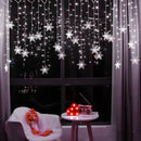 4m LED Snowflake Icicle Lamp Curtain String Lights Christmas Decor (EU CW) Newly