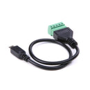 Micro USB Male to 5 Pin Screw Connector w/30cm Shield Terminal Plug Cable