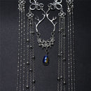 Headdress Rhinestone Fringed Forehead Chain Crystal Long Tassel Headwear