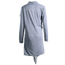 Women Long Sleeve Irregular Cardigan Loose Outerwear Tassel Tops Coat GrayL