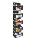 Over The Door Hanging Organizer 5 Large Pockets with Clear Window (Black) Newly