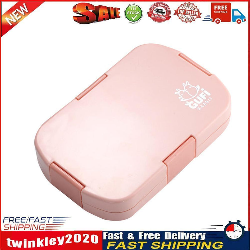 Microwave Lunch Box Food Grids Storage Container School Bento Box (Pink) Newly