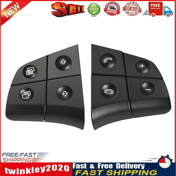 1 Pair 8 Keys Car Steering Wheel Switch Button for Benz B-Class (Black) Newly