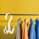 360 Rotation Four Claws Hook Wardrobe Towel Clothes Hanger Racks (White) Newly