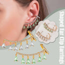 Fashion Water Drop Ear Accessories Gift Tassel Inlay Cubic Zirconia Stud Earrin`