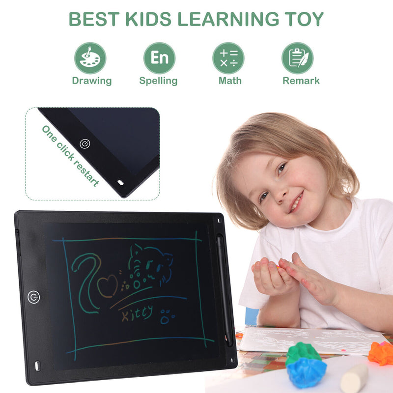 LCD Writing Tablet 10 inch Colorful Drawing Doodle Board Toys (C Black)