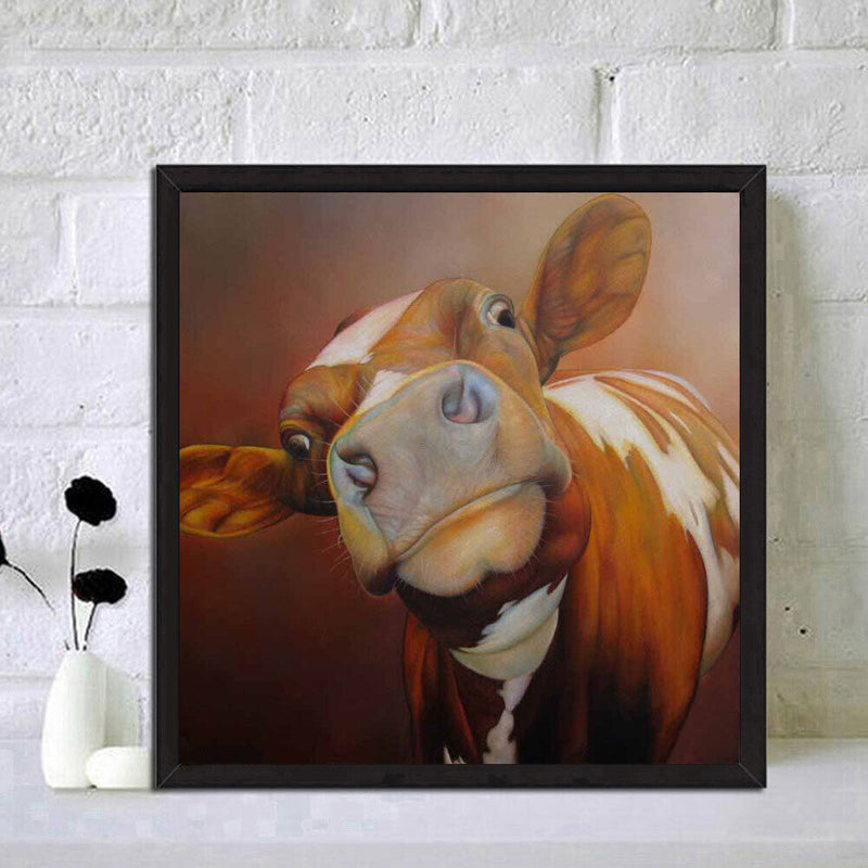 Cute Animal Oil Paint By Numbers Kit DIY Drawing Picture for Adults Home Deco